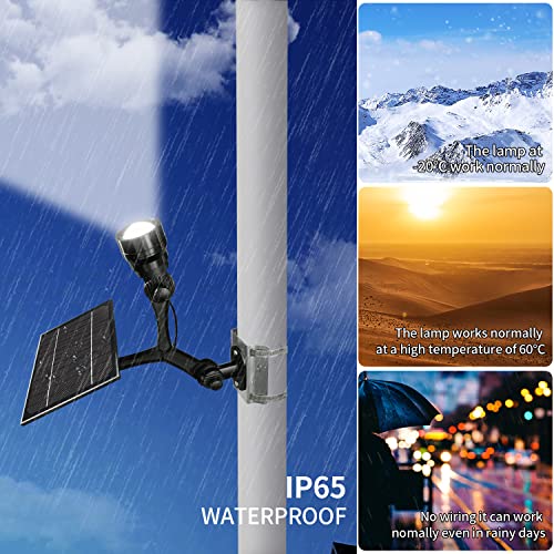 Rayslit Flag Pole Light Solar Powered - Zoomable Focus Flagpole Solar Light Fits 2-6" Diameter Solar Flag Pole Lights Outdoor Dusk To Dawn Brightest Solar Light For Flagpole 100% Coverage Flag Lights #TOP3