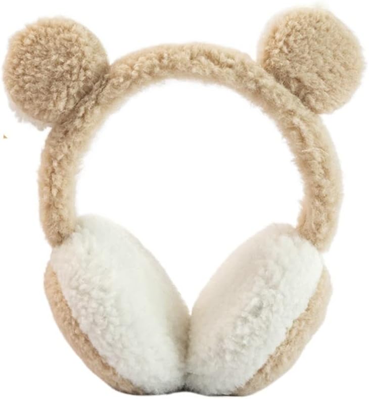 Khaki Soft Plush Ear Warmer Winter Warm Earmuffs For Women Men Solid Color Earflap Outdoor Cold Protection Ear-Muffs Cover