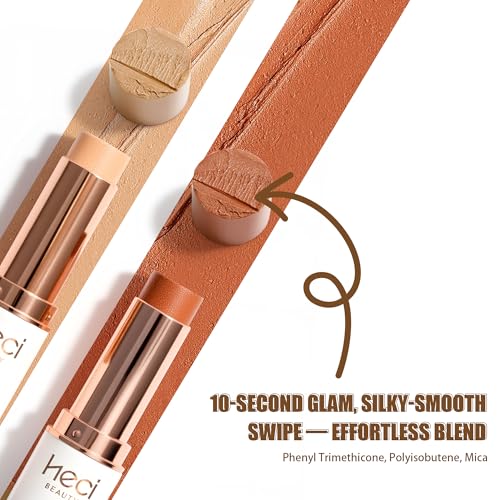 Image of HECI BEAUTY Skin Tint Foundation Stick, Balm to Cream Foundation with Light to Medium Coverage, Infused with Hydrating Ingredients, Toffee, 0.25 oz