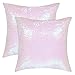 YeVhear - Set di 2 federe per cuscino con paillette, comode e luccicanti, per Natale, giorno del Ringraziamento, Capodanno, 16 x 16 pollici
