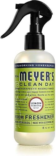 Mrs. Meyer's Clean Day ambientador en aerosol, aroma a verbena de limón, fragancia instantánea y refrescante hecha con aceites esenciales, botella