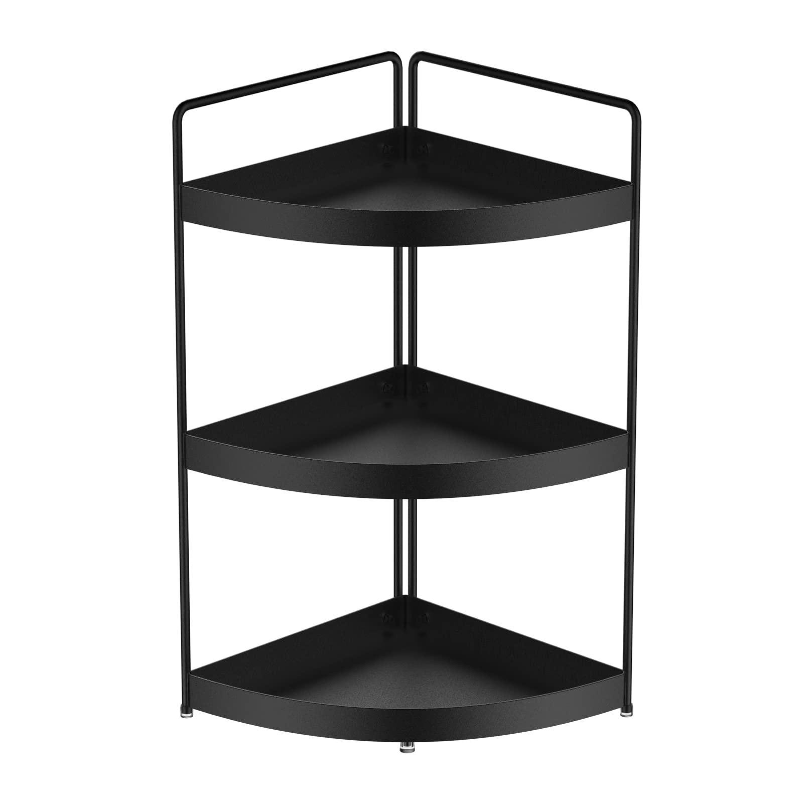 3-Tier Corner Bathroom Counter Organizer, Vanity Organizers for Bathroom Sink & Makeup Storage, Perfume Cosmetic Organizer for Countertop, Black