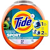 Tide Power Pods Sport Laundry Detergent Pacs, 32 Count, Advanced Sweat + Stain Fighter