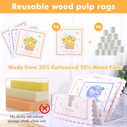 Cslehel Swedish Dishcloths For Kitchen, 6 Pack Reusable Wood Pulp Cotton Dish Cloths, No Odor Kitchens Cellulose Sponge Cloths, Ultra Absorbent Dish Towels For Counters & Washing Dishes、 thumb #4