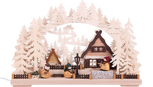 Authentic German Erzgebirge Handcraft 3D-Double-Arch - Marketer - 43x30x7cm / 17x12x3 inch - RATAGS