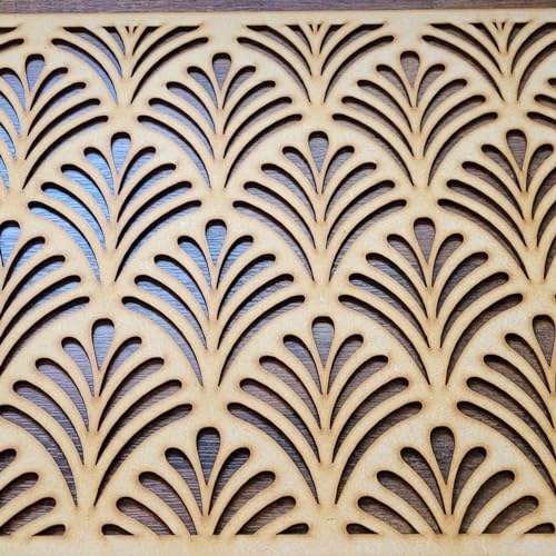 Moroccan Leaf trellis grate Pattern Screen Radiator Cabinet wall Decorative Screening-grille- Perforated MDF panel (1200x600mm) 0141 (6mm thick MDF)