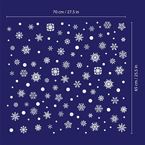 WALPLUS White Snowflake Window Stickers Reusable Christmas Window Clings Double Sided Christmas Window Stickers Removable Xmas Decorations Delicate Lace Snowflakes Christmas Window Decorations 138 PCS - Image 4