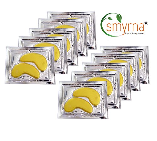 Smyrna 24K Nano Gold Collagen Eye Mask Pads, Under Eye Patches, Repair And Moisturize Puffy Eyes, Dark Circles, Under Eye Bags, Wrinkles, Black, Pair Of 10 #TOP5