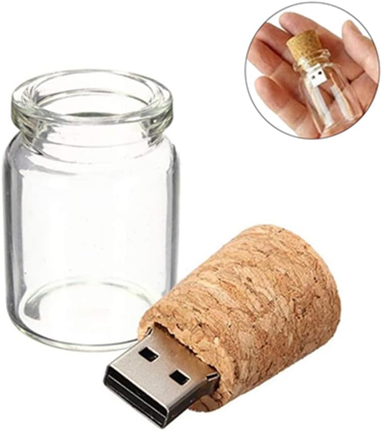 10 PCS Drift Bottle USB Flash Drive Memory Stick Transparent Glass Thumb Drive (USB2.0 4GB)