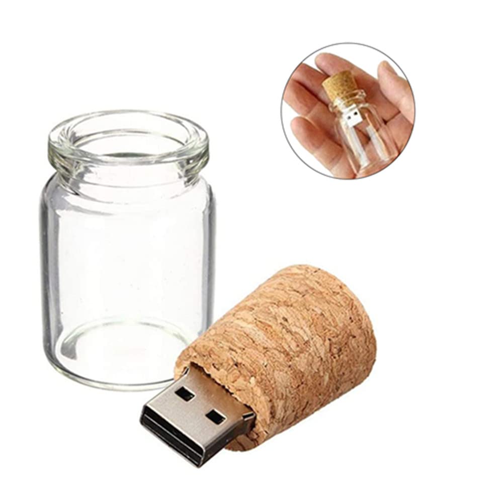 10 unidades de memoria USB de botella de deriva de cristal transparente USB 2.0 de 32 GB (USB 3.0 de 32 GB)