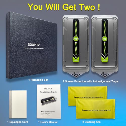 SOOPUR 2 Pack Matte Privacy Screen Protector for iPhone 13/13 Pro/14 6.1", [Auto-Dust Removal and Auto-Alignment] Anti-Spy Anti-Glare Anti-Fingerprint Tempered Glass Film, Smooth & Sensitive Touch by SOOPUR - Used condition - Image 6