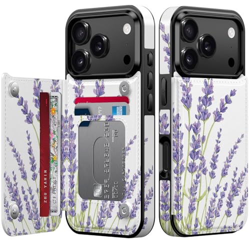 Étui portefeuille à rabat floral avec fonction support vidéo pour smartphone