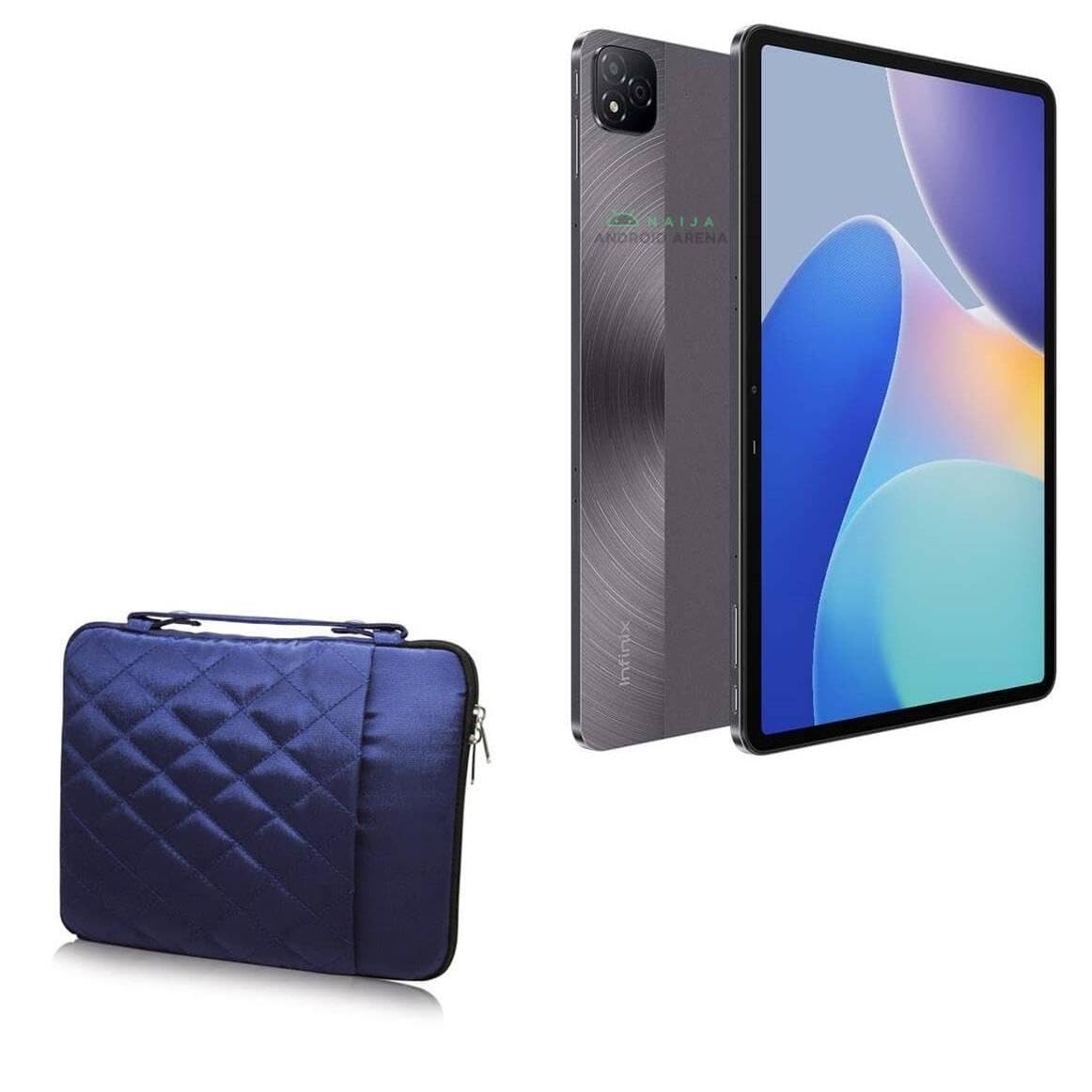 BoxWave Case Compatible with Infinix Xpad - Quilted Carrying Bag, Soft Synthetic Leather Cover w/Diamond Design - Navy
