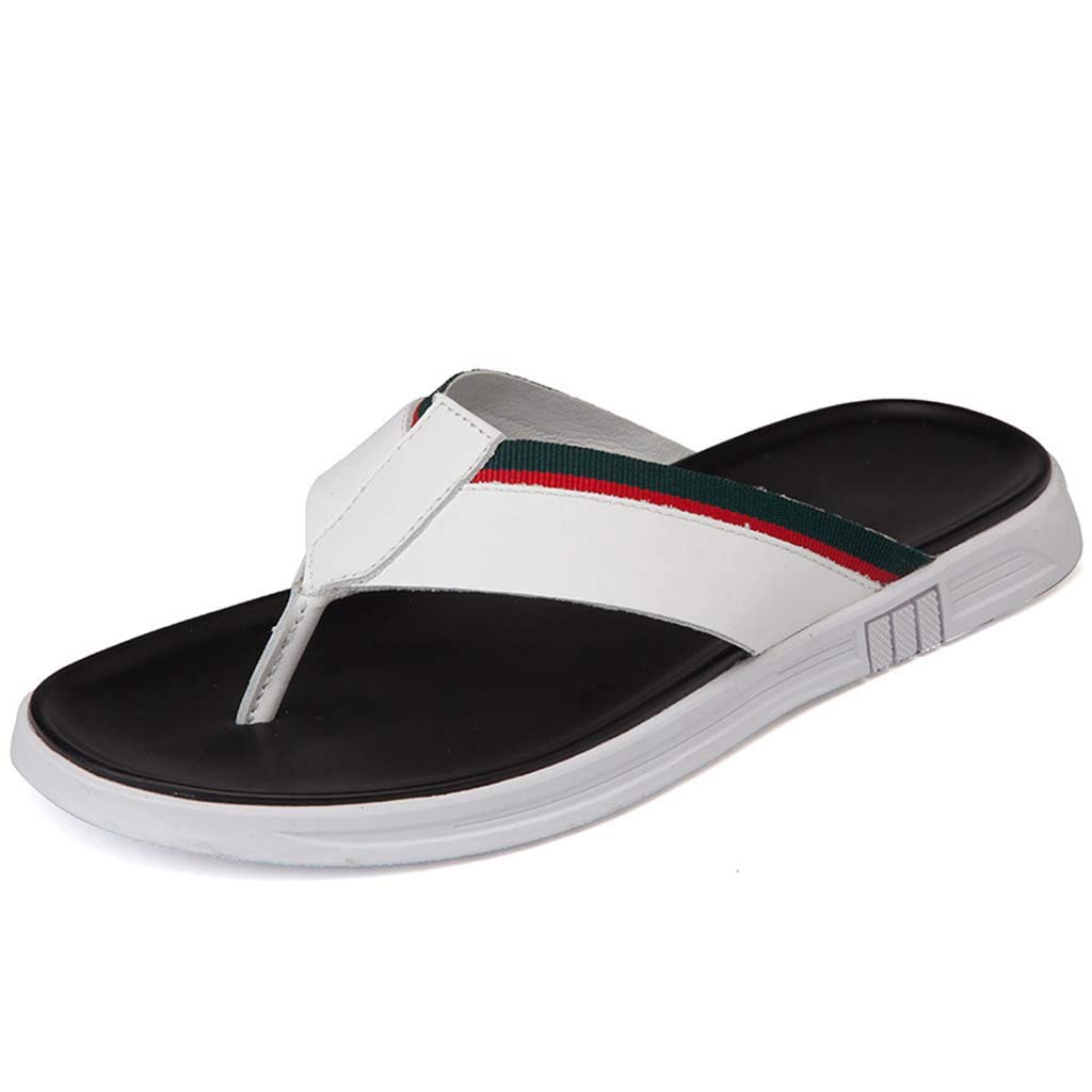 Tongs pour hommes de qualité sandales d'extérieur légères rayures blanches d'été