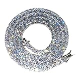 Karavionu Premium 14kt Sterling Silver Tennis Moissanite Necklace 7-24 Inch VVS Clarity Iced Crystal Jewelry