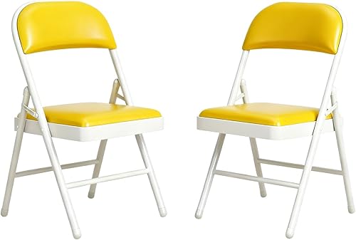 Miniatura 10 de Juego de sillas plegables acolchadas, sillas plegables ligeras, sillas plegables resistentes para comedor, cocina, patio de jardín, fiestas