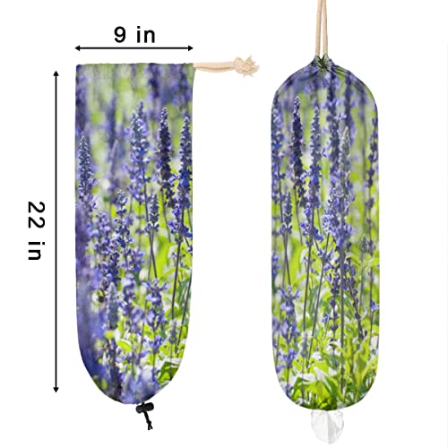 Lavender Plastic Bag Holder Wall Mount Grocery Bag Organizer Holder Hanging Trash Bag Storage Dispenser For Home Kitchen Pantry Door Organization Decor #TOP1