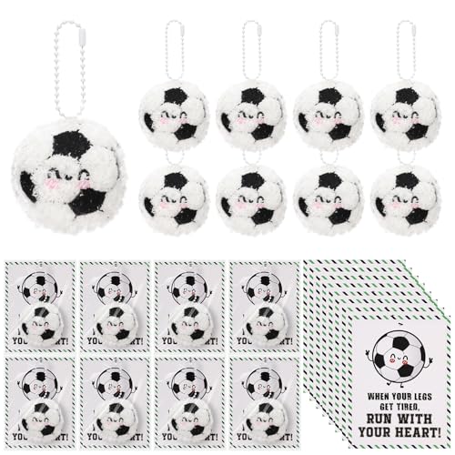 Jenaai 20 Set Soccer Gifts Smile Face Soccer Keychain