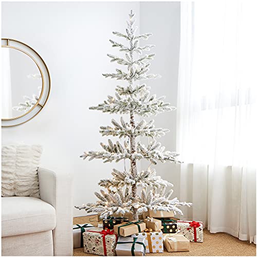 Glitzhome 6ft Deluxe Pre-Lit Flocked Pine Artificial Christmas Tree with 300 Warm White Lights for Home, Office, Party, Holiday Decoration Glitzhome 6ft Deluxe Pre-Lit Flocked Pine Artificial Christmas Tree with 300 Warm White Lights for Home, Office, Party, Holiday Decoration