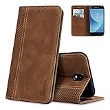 AKABEILA Handyhülle für Samsung Galaxy J3 2017/J3 Pro Hülle Hülle PU Leder Flip Hülle Ständer Brieftasche Schutzhülle Klapphülle Tasche Hülle mit Kartenfach Standfunktion Magnetisch