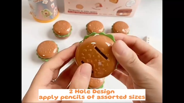 Rouleau à Crayons 3 Pièces Hamburger - Motif Mignon, Compact, Pour Enfant école Ou Bureau