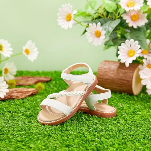 Image of PHIRAMIN Toddler Flower Girl Sandals - Girl Dress Shoes Toddler Little Kid Wedding Party