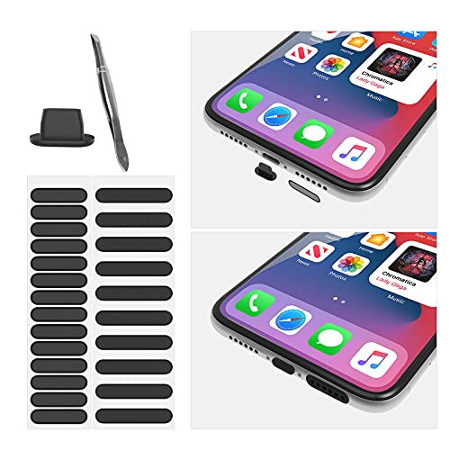 2 in 1 iPhone Anti Dust Plug Kit,Anit Dust Plug x 5, Speaker Mesh Anti Dust Proof Adhesive Sticker x 2,Dustproof Kit for iPhone 13 12,12 Pro,12 Mini 11,11 Pro Max,11 Pro,X,Xs Max,XR,8,8Plus, 7,7 Plus