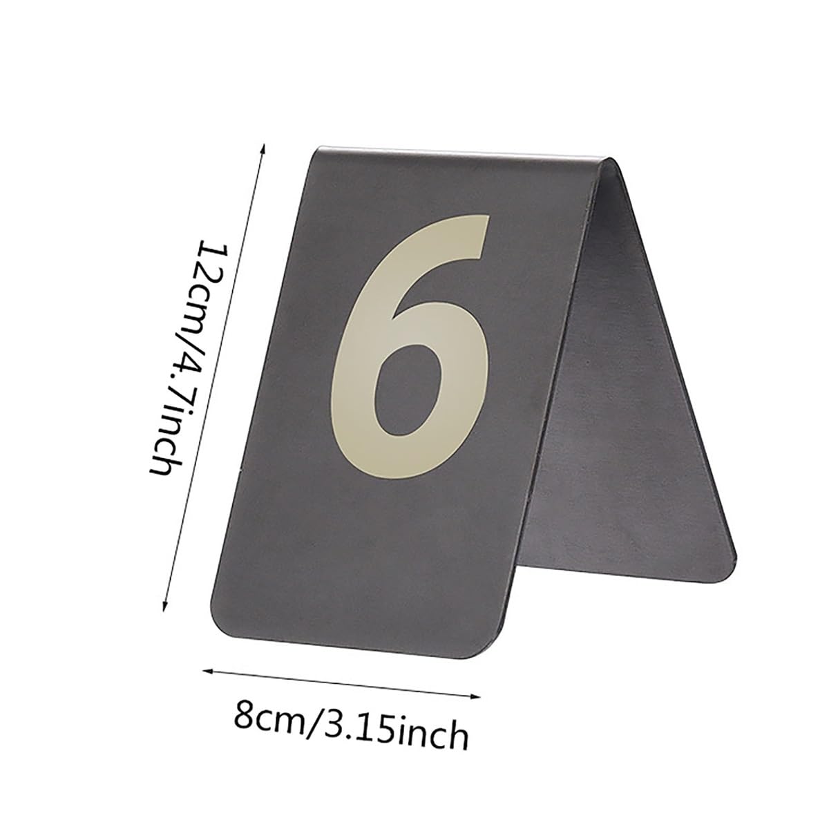 Números de mesa Números de mesa 1-5/10/20, Números de mesa estilo tienda de campaña de acero inoxidable de titanio negro Placa de número de restaurante Placa de asiento reservada, Suministros para fi