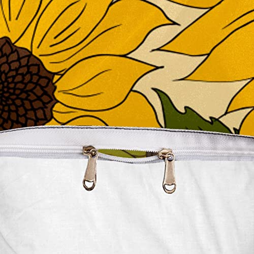 Housse de couette tournesol jaune avec 2 taies d'oreiller lit double - 7