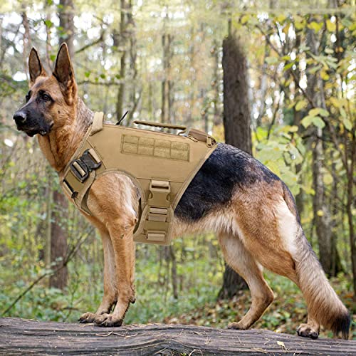 Tactical Dog Harness Vest, Military Dog Harness With Handle, No Pull Adjustable Harness Vest, Breathable Tactical Dog Training Harness Easy Control For Medium Large Dogs, Black, X-Large #TOP1