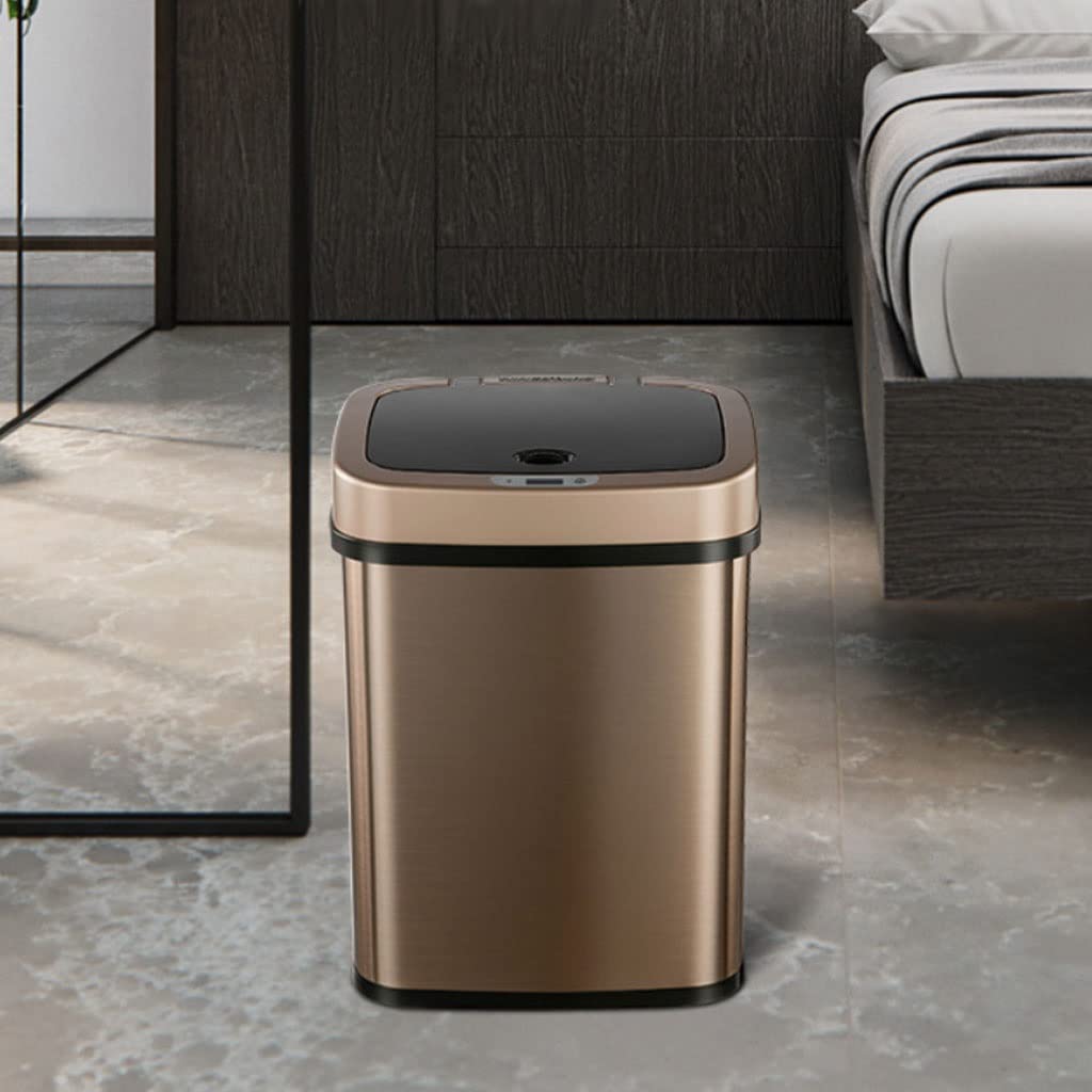 Pattumiera Home Business Office Smart Home Pattumiera Acciaio Inossidabile Induzione Automatica Soggiorno Camera da Letto Ufficio Deposito rifiuti Cucina s