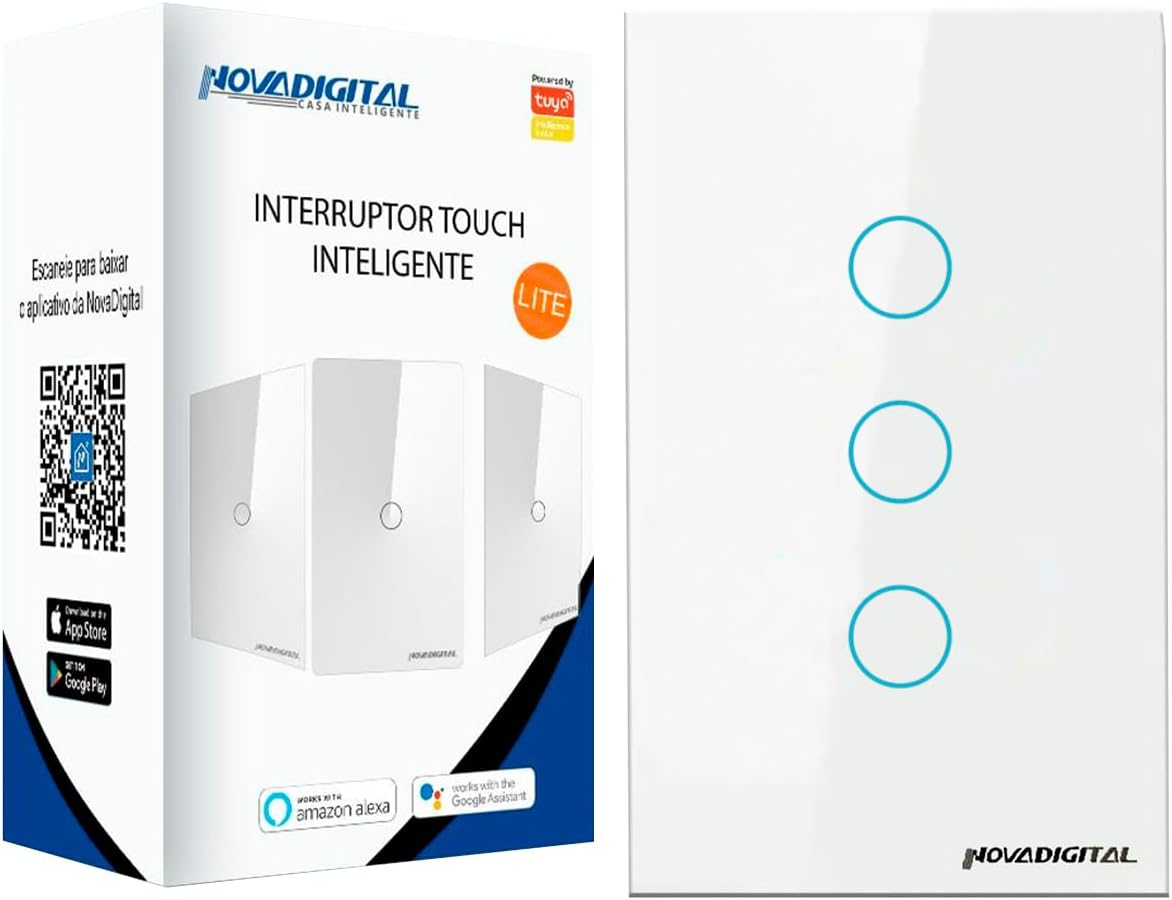 Interruptor Smart Wifi Inteligente Touch 3 botões: Testado 7 dias