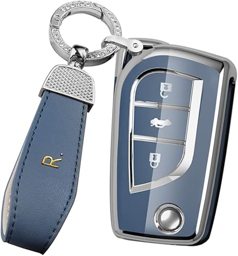 Miniatura 9 de ontto Funda para llavero de 3 botones compatible con control remoto plegable Toyota Flip, carcasa de TPU suave para Collara Yaris Camry RAV4 Verso