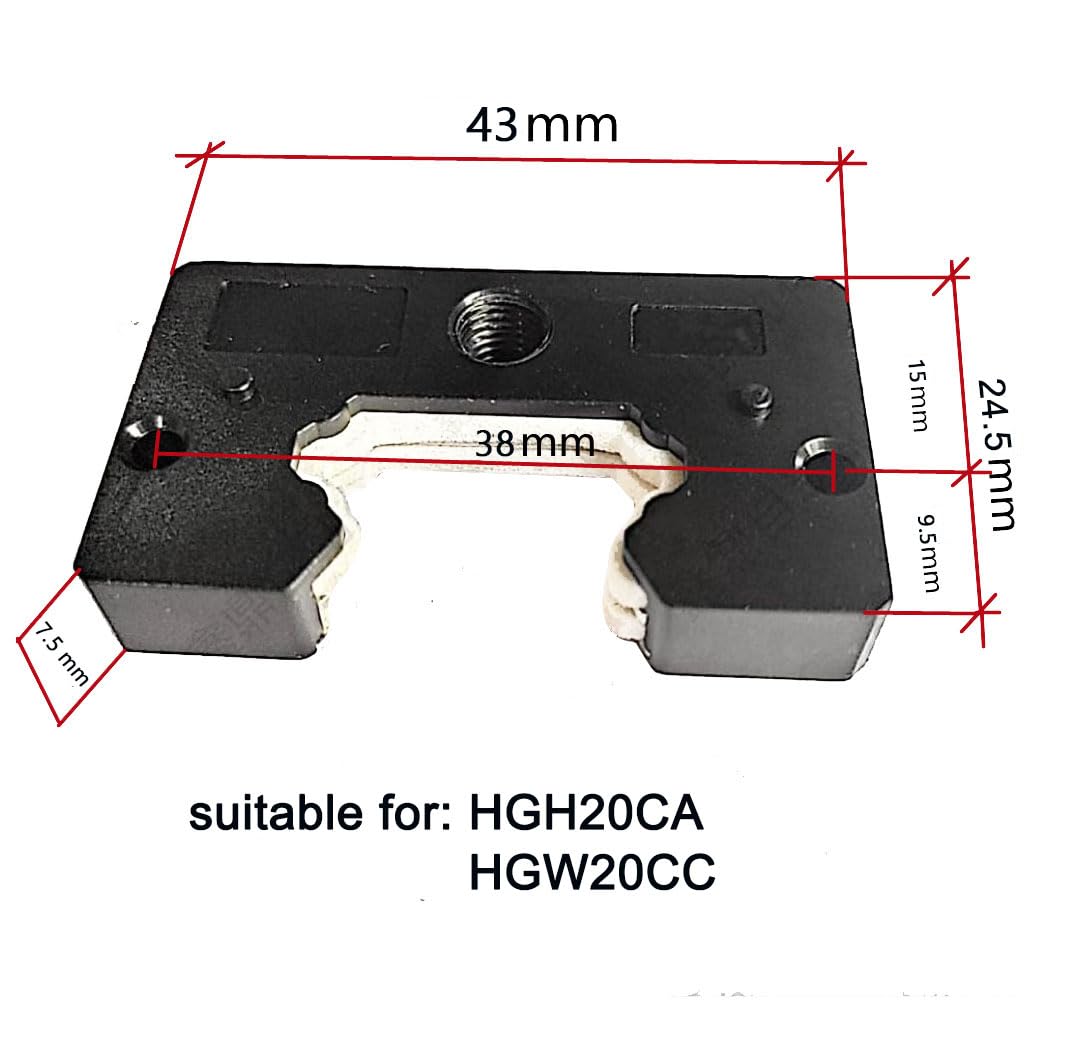 HGH20CA Carriage Slider Block, 2pcs HGH20CA Square Bearing Slider Block with 2 Sets HV20 Self-Lubricating Dust-Proof Oil Box Dustproof Accessories for 3D Printer, CNC Machine and DIY Project