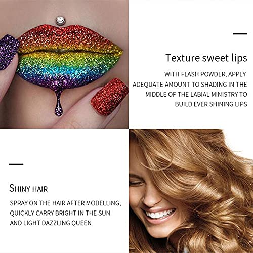 Shiny Ray Holographischer Lidschatten, Pigment Pailletten Schimmer Lidschatten, Tattoo Lippen Nagel Körper Glitzer Make… – Bild 7
