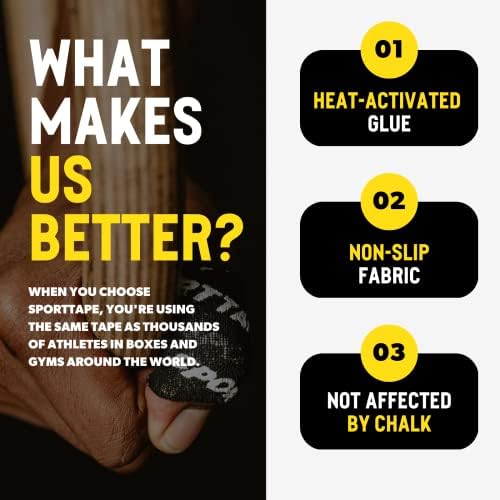 SPORTTAPE 3 Rolls Weightlifting Thumb Tape - 5 Colours | Cross Fit Tape with Sweatproof Adhesive | Easy Tear, Strong Grip | Thumb Tape for Hook Grip, Olympic Lifting, WOD, Finger Protection