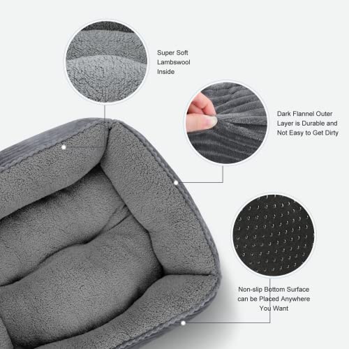 Dog Beds For Large Medium Small Dogs, Durable Washable Dog Sofa Bed,Cozy Rectangle Puppy Bed,Calming Orthopedic Pet Bed Cat Beds With Non-Slip Bottom,Machine Washable Soft Dog Crate Bed For Sleeping #TOP1