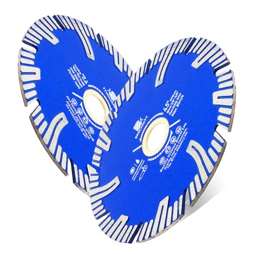 Diamond Turbo Cutting Blade 4 1/2",BRSCHNITT 2pcs Diamond Saw Blade for Granite,Marble,Concrete,Porcelain Tile,Ceramic Tile,Masonry