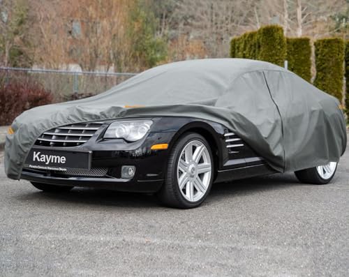 Image of Kayme Heavy Duty Car Cover Custom Fit Chrysler Crossfire(2003-2008), Waterproof All Weather for Automobiles, Full Exterior Covers Sun Rain UV Protection.