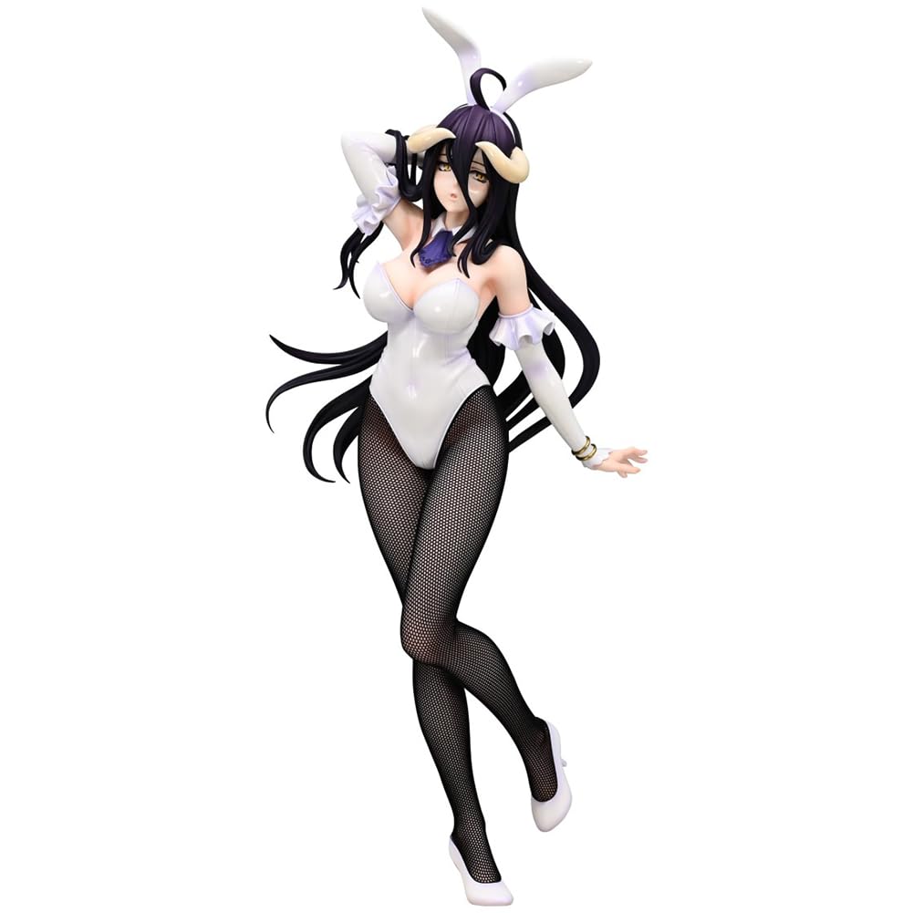 QAHEART Albedo Figure Statue Model, 30cm Big Size White Bunny Style Albedo Anime Figure Sculpture, PVC Desktop Figure Handmade Collectible Decoration