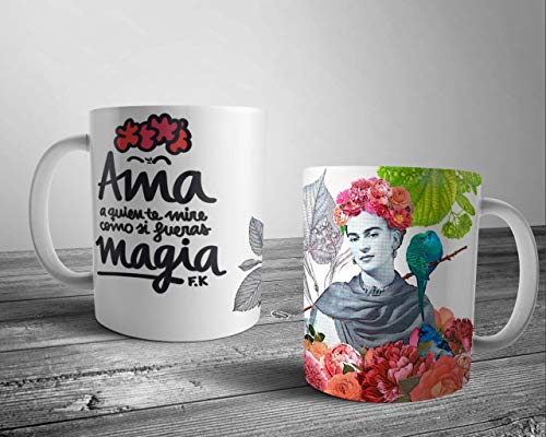 aysd Taza Frida Ceramica Desayuno Regalo Cumpleanos Sorpresa Feminismo,Taza,8M,Mujeres,Amiga,Taza Feminista,igualda,