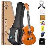 EASTROCK Package Tenor Electric acoustic Ukulele Built-in Digital Tuner 26 Inch Mahogany Ukelele for Beginner EQ String Sand Hammer Cleaning Cloth Gig Bag Capo Kazoo Ukalalee Set.(15-IN-ONE KIT)