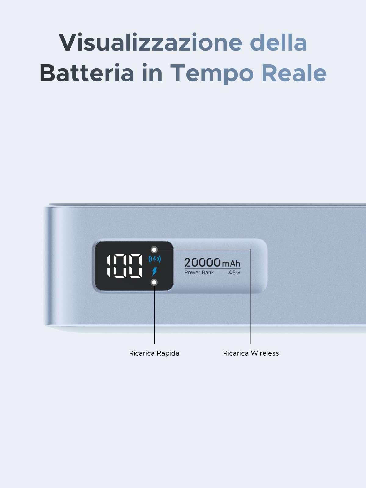 UGREEN MagFlow Qi2 25W Power Bank Magnetico 20000mAh Cavo USB C PD 45W | Batteria Esterna Magsafe Caricatore Portatile Wireless Ricarica Rapida Schermo Digitale Compatibile con iPhone 17 16 15 14 13