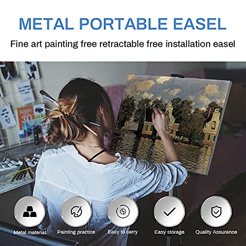 Artist Easel Stand, Rrftok Aluminum Metal Adjustable Easel For Painting Canvases Height From 17 To 66 Inch,Carry Bag For Table-Top/Floor Drawing And Didplaying #TOP1