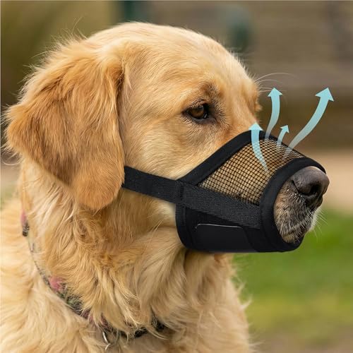 Image of Evollax Dog Muzzle Medium Sized Dogs - Soft Muzzle for Medium Sized Dog with Air Mesh | Adjustable Mussle to Stop Biting Barking and Chewing | Allows Panting and Drinking