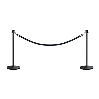 Vista 68 de CCW Kit de puntal de poste y cuerda con 2 postes superiores de corona de latón pulido y 1 cuerda de algodón de terciopelo resistente negro (6 pies)