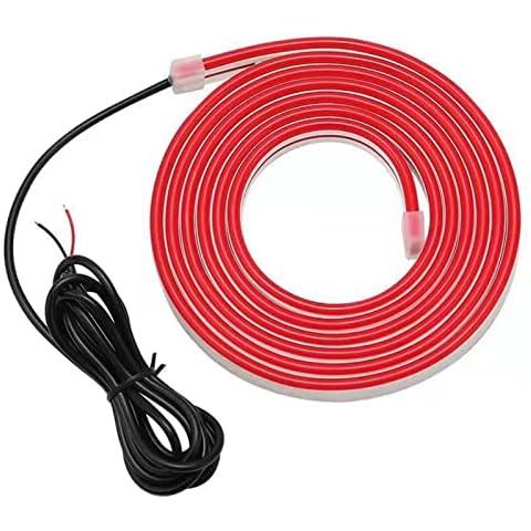 Daytime Running Lights,120Cm 12V Car Hood Led Daytime Running Light Strip Hood Decorative Lights Waterproof Flexible Lamp DRL Red Bright LED Cover