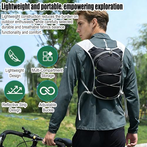 Mochila deportiva ligera con correas ajustables negra miniatura 3