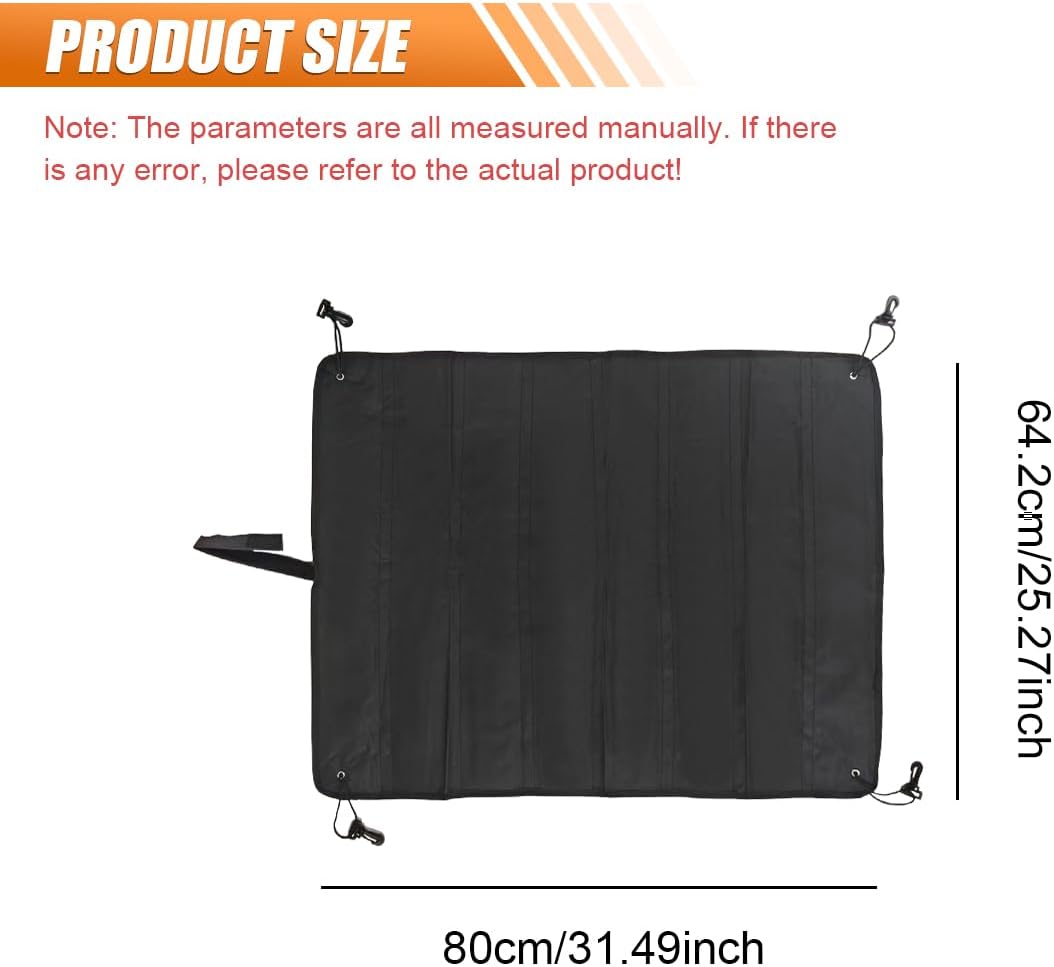 Craedli Car Rear Bumper Guard, 31.49"×25.27" Waterproof Oxford Cloth Car Trunk Mat, Foldable Scratch-Resistant Auto Protective Cargo Liner During Loading/Unloading, Fit for SUVs Trucks (Black)