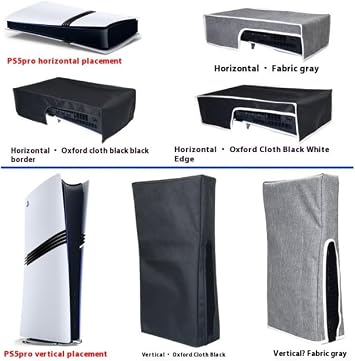 Cover Horizontal for PS5 Pro/PS5 Slim/PS5,PS5 Console Protective Cover Horizontal Dustproof,easy to remove Custom designed for PS5 Pro Console Disc Edition & Digital Edition (Black Horizontal)